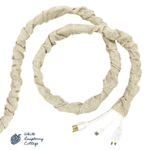 Load image into Gallery viewer, Designer Fabric Linen Cord and Chain Cover in Champagne
