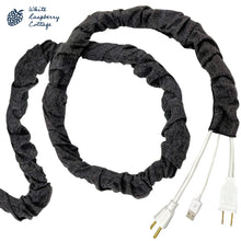 Load image into Gallery viewer, Designer Fabric Linen Cord and Chain Cover in Charcoal Black
