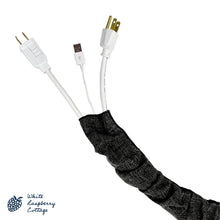 Load image into Gallery viewer, Designer Fabric Linen Cord and Chain Cover in Charcoal Black
