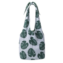 Load image into Gallery viewer, Southern Cotton Tie Knot Tote in Monstera Leaves
