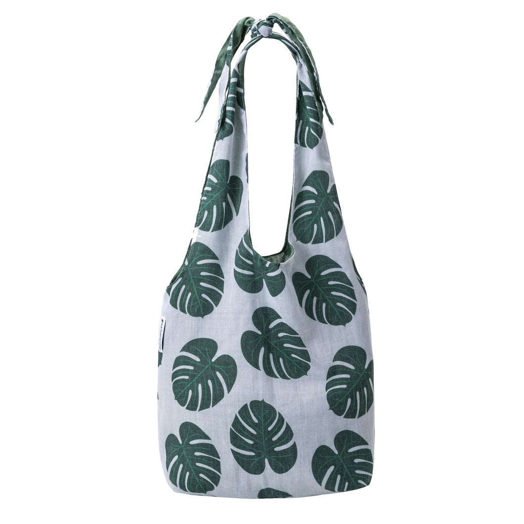 Southern Cotton Tie Knot Tote in Monstera Leaves