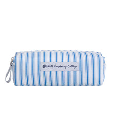 Load image into Gallery viewer, Charlotte Cosmetic Case in French Blue Ticking
