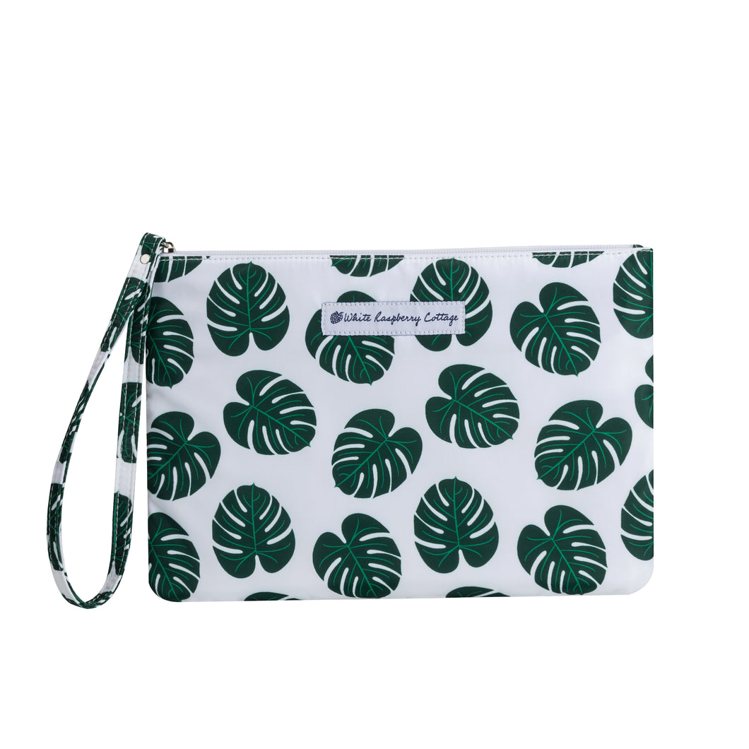 Caroline Clutch in Monstera Leaves