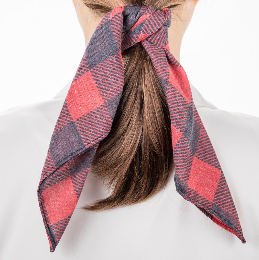 Southern Cotton Hair Scarf in Red Buffalo Check