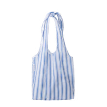 Load image into Gallery viewer, Southern Cotton Tie Knot Tote in French Blue Ticking
