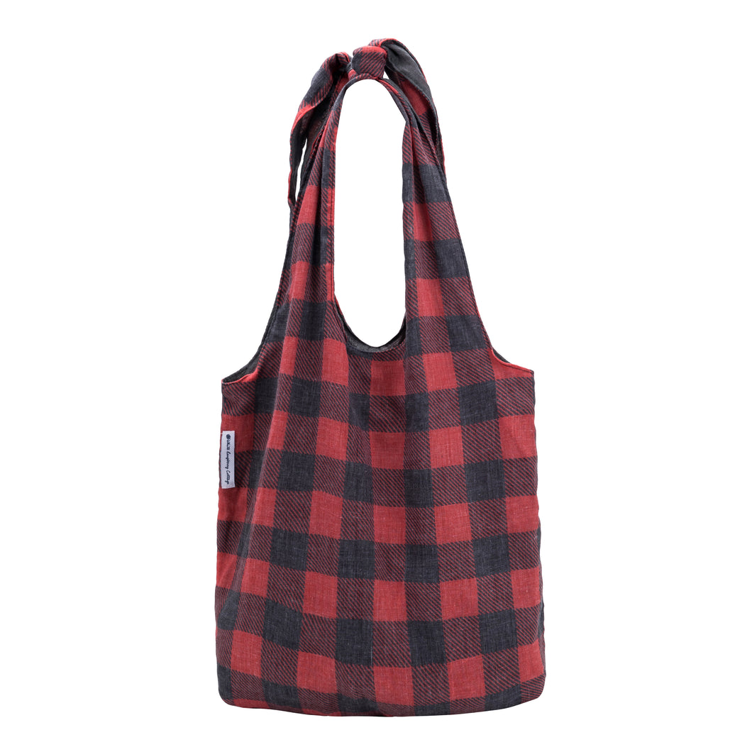 Southern Cotton Tie Knot Tote in Red Buffalo Check