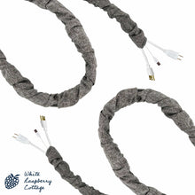 Load image into Gallery viewer, Designer Fabric Linen Cord and Chain Cover in Stone Gray
